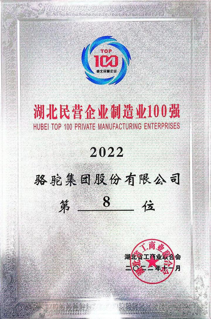 湖北民营企业制造业100强